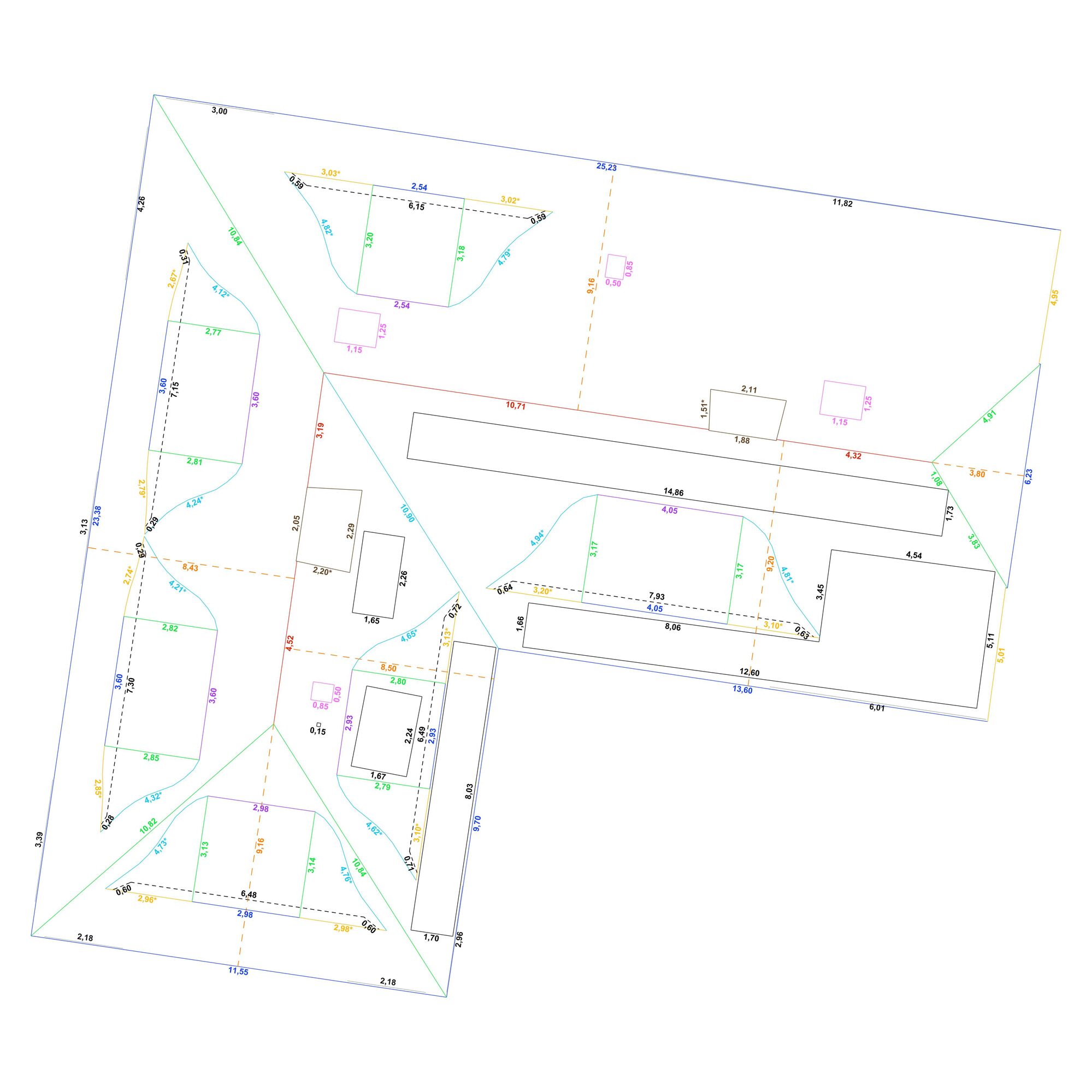 3D-Längenmaße Plan